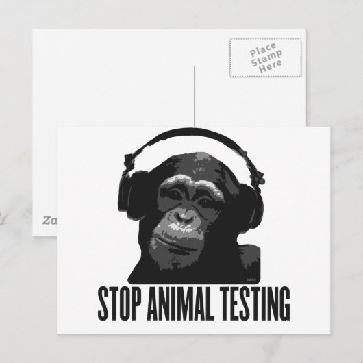 Tierversuche stoppen postkarte (Vorne/Hinten)