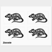 Tierversuche stoppen rechteckiger aufkleber (Blatt)