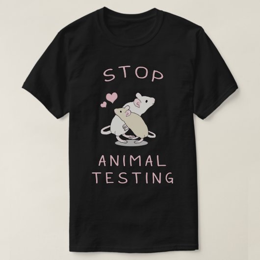 Tierversuche stoppen T-Shirt (Design vorne)