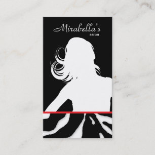 TierVisitenkartezebra-Friseursalon-Schwarz-Rot Visitenkarte