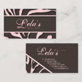 TierVisitenkartezebra-Nagel-Salon-Baby-Rosa Visitenkarte (Vorne/Hinten)
