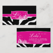 TierVisitenkartezebra-Nagel-Salon-Rosa Visitenkarte (Vorne/Hinten)