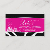 TierVisitenkartezebra-Nagel-Salon-Rosa Visitenkarte (Rückseite)