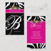 TierVisitenkartezebra-Schönheits-Salon-Krone Visitenkarte (Vorne/Hinten)