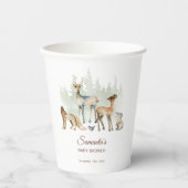 Tierwald Woodland Babydusche Pappbecher (Vorderseite)