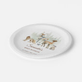 Tierwald Woodland Babydusche Pappteller (Schrägansicht)