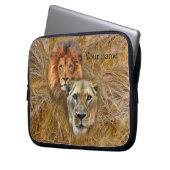 Tierwelt: Löwen und Löwen Laptopschutzhülle (Vorderseite Links)