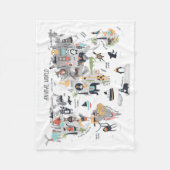 Tierweltkarte Fleecedecke (Vorderseite)