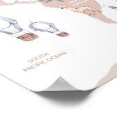 Tierweltkarte, Kinderwall Art Poster (Ecke)