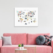 Tierweltkarte Leinwanddruck (Insitu (Wohnzimmer))