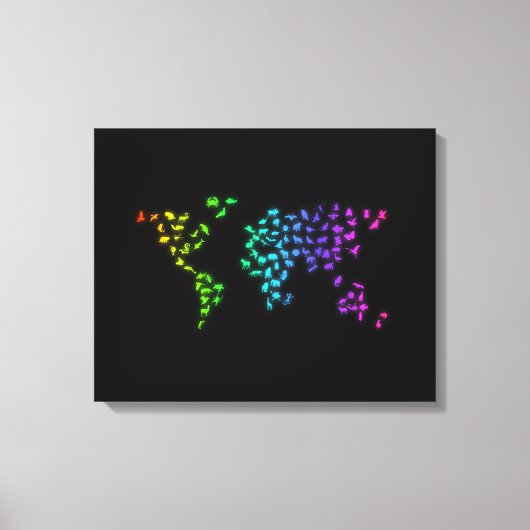 Tierweltkarte Leinwanddruck (Vorderseite)