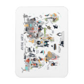 Tierweltkarte Magnet (Vertikal)