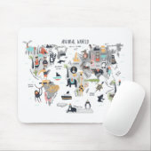 Tierweltkarte Mousepad (Mit Mouse)