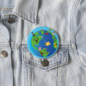 Tierweltkarte Niedliche Tierwelt - Illustration Button (Beispiel)