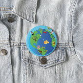 Tierweltkarte Niedliche Tierwelt - Illustration Button