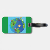 Tierweltkarte Niedliche Tierwelt - Illustration Gepäckanhänger (Rückseite horizontal)