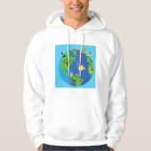 Tierweltkarte Niedliche Tierwelt - Illustration Hoodie (Vorderseite)
