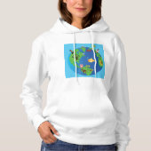 Tierweltkarte Niedliche Tierwelt - Illustration Hoodie (Vorderseite)