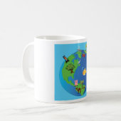 Tierweltkarte Niedliche Tierwelt - Illustration Kaffeetasse (Vorderseite Links)