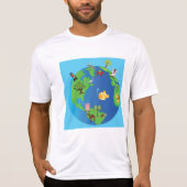 Tierweltkarte Niedliche Tierwelt - Illustration T-Shirt (Vorderseite)