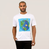 Tierweltkarte Niedliche Tierwelt - Illustration T-Shirt (Vorne ganz)