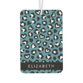 Tierwerbung, Blauer Leopard, Herz, Ihr Name Autolufterfrischer (Rückseite)