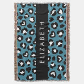 Tierwerbung, Blauer Leopard, Herz, Ihr Name Decke (Vorderseite Vertikal)