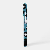 Tierwerbung, Blauer Leopard, Herz, Ihr Name iPhone 16 Hülle (Linke Seite)