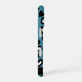 Tierwerbung, Blauer Leopard, Herz, Ihr Name iPhone 16 Hülle (Rechte Seite)