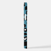 Tierwerbung, Blauer Leopard, Herz, Ihr Name iPhone Hülle (Rechte Seite)