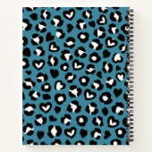 Tierwerbung, Blauer Leopard, Herz, Ihr Name Notizblock (Rückseite)