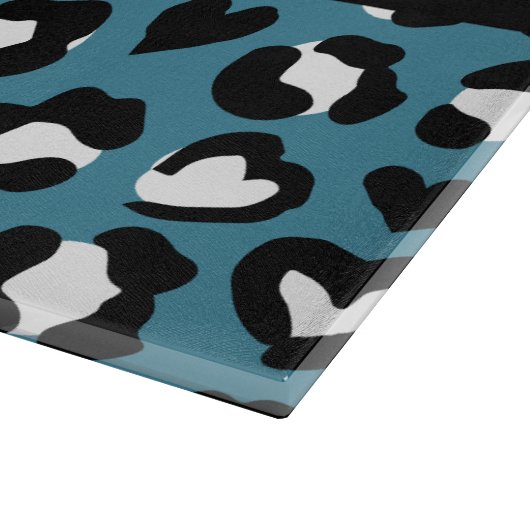 Tierwerbung, Blauer Leopard, Herz, Ihr Name Schneidebrett (Ecke)