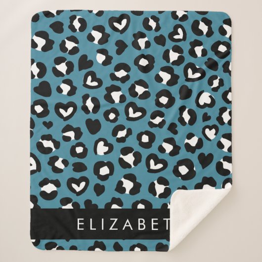 Tierwerbung, Blauer Leopard, Herz, Ihr Name Sherpadecke (Vorderseite)