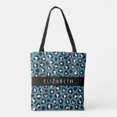 Tierwerbung, Blauer Leopard, Herz, Ihr Name Tasche (Rückseite)