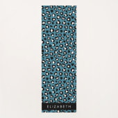 Tierwerbung, Blauer Leopard, Herz, Ihr Name Yogamatte (Vorderseite)