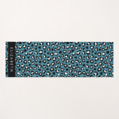 Tierwerbung, Blauer Leopard, Herz, Ihr Name Yogamatte (Vorderseite (Horizontal))