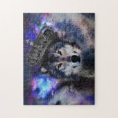 Tierwolf in Krone Puzzle (Vertikal)