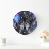 Tierwolf in Kronen Große Wanduhr (Zuhause)