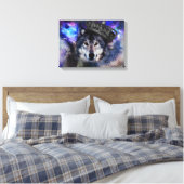 Tierwolf in Kronen Leinwanddruck (Insitu (Schlafzimmer))