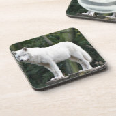 Tierwolf-Natur-FriedensLiebe-Schicksal Untersetzer (Linke Seite)