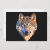 Tierwolf. Scary Grey Wolf head Einladung (Rückseite)