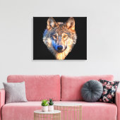 Tierwolf. Scary Grey Wolf head Leinwanddruck (Insitu (Wohnzimmer))