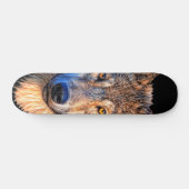 Tierwolf. Scary Grey Wolf head Skateboard (Horizontal)
