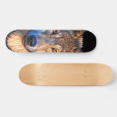 Tierwolf. Scary Grey Wolf head Skateboard (Horizontal)