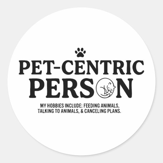 Tierzentrierte Person Runder Aufkleber (Vorderseite)