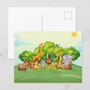 Tierzoo-Cartoon Postkarte