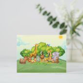 Tierzoo-Cartoon Postkarte (Stehend Vorderseite)