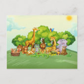 Tierzoo-Cartoon Postkarte (Vorderseite)