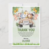 Tierzoo Geburtstag 4. Danke, dass Sie Flachkarten Dankeskarte (Vorderseite)