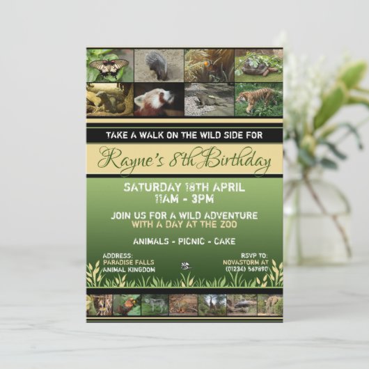 TierZoo-Party Einladungen (Stehend Vorderseite)